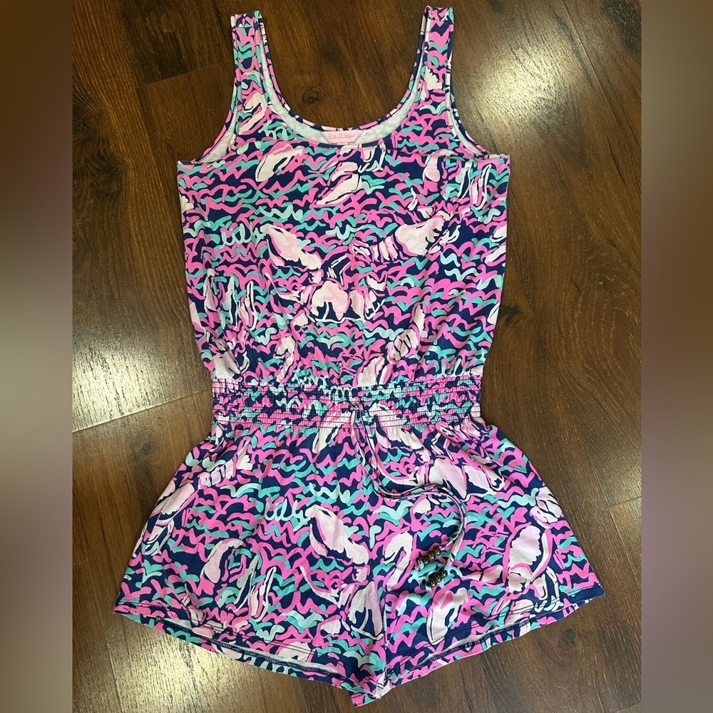 Lilly Pulitzer Tala Romper: "Pop Up Lobstah Roll", size XS (retail: $138) - Picture 1 of 9